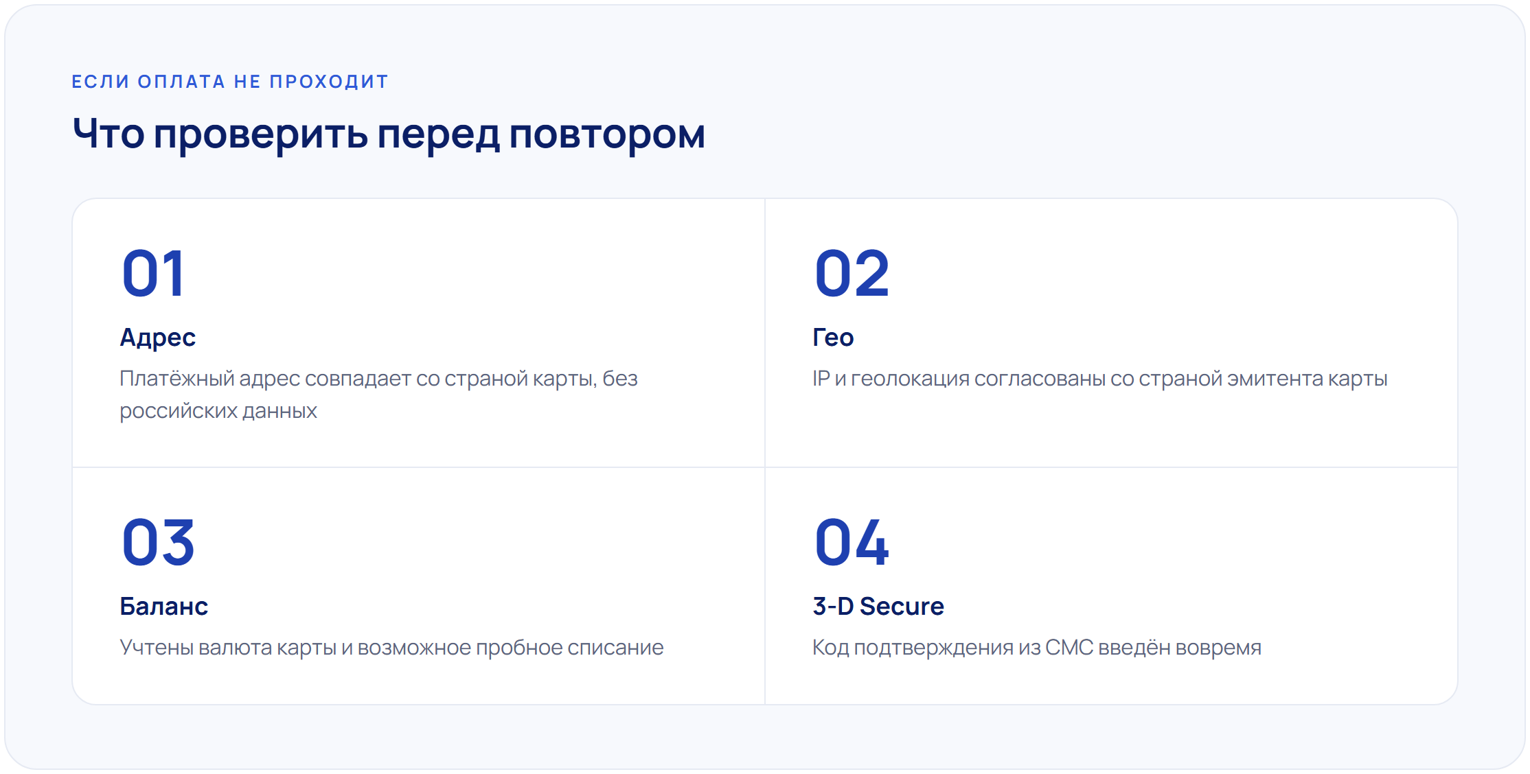 Что проверить, если оплата ChatGPT не проходит: платёжный адрес, гео, баланс и 3-D Secure